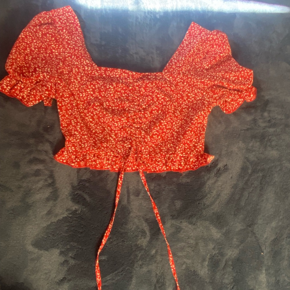 Red Floral Women's Top